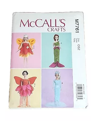 McCalls Sewing Pattern 7761 Fairy Mermaid Costumes For 11.5  Dolls • $7.99