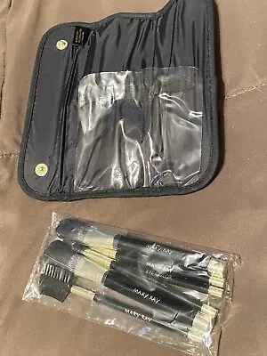 $6.50 • Buy NEW X6 Brushes MARY KAY BRUSH SET Velvet BLACK TRAVEL BAG Fold   