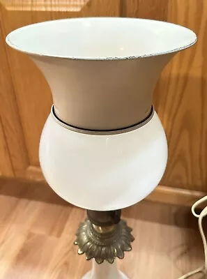 Vintage Mid Century Milk Glass Torchiere Lamp Shade And Diffuser • $22