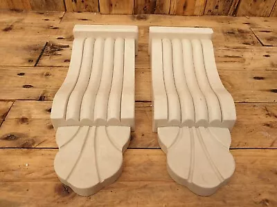 Large Victorian  Italian Cream Marble Fireplace Corbels • $249.01