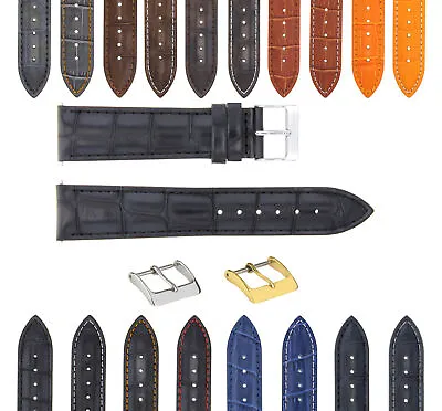 17-18-19-20-21-22-23-24mm Genuine Leather Watch Band Strap For Bulova Watch • $17.95