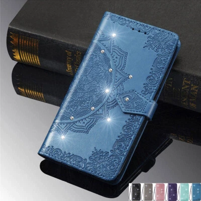 $15.86 • Buy For OPPO A16 A54 A74 AX5 Case Bling Diamond PU Leather Magnetic Card Flip Cover