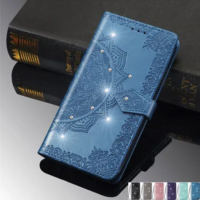 $15.86 • Buy For OPPO R17 X73 AX5 F11 Case Bling Diamond PU Leather Magnetic Card Flip Cover