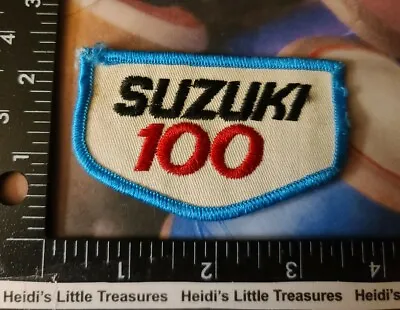 $3.60 • Buy Vintage SUZUKI 100 Motorcycle Jacket Sew-on Patch Twill