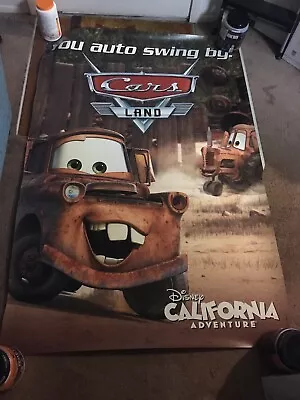 Cars Land Disneyland California Adventure Mater XXL Poster Junkyard Jamboree • $450