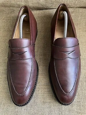 Crockett & Jones SYDNEY Mens Brown Leather Penny Loafers Size UK 10 E || US 11 • $341