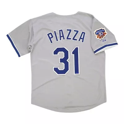 Mike Piazza 1997 Los Angeles Dodgers Road Jersey W/ Jackie 50th Patch (S-3XL) • $129.99