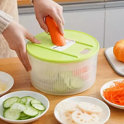 Salad Dryer Potato Veggie Cutter With Drain Basket Multiuse 2 In 1 Fruit Washer • $16.73