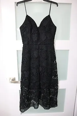 $15 • Buy FOREVER NEW Ladies Black Lined Lace Dress Size 8