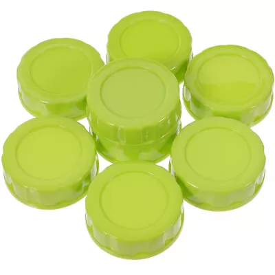  8 Pcs Glass Milk Bottle Caps Baby Replacement Lids Plastic Storage With Cover • £9.68