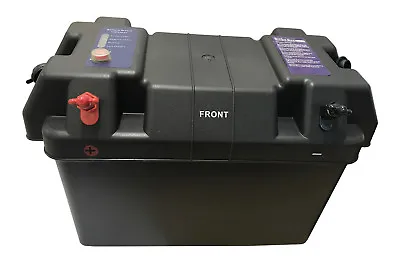 Marine 12V Leisure Battery Carrier Box - 2 X Lighter Sockets 32cmL 18cmW 20cmH • £50