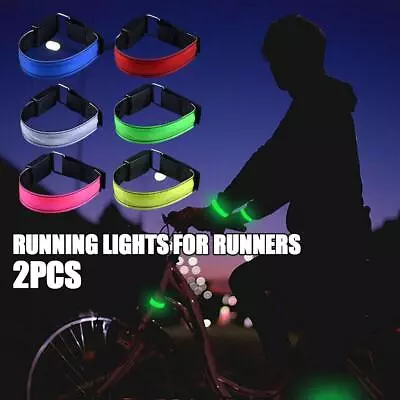 LED Armband 2 X Pack Rechargeable Running Light For Runners High Visibility Blue • $4.98