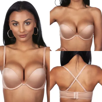 Panache Atlantis Smooth Plunge Demi Push Up Strapless Multiway T-Shirt Bra 5940 • £28.24