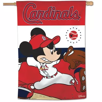 St. Louis Cardinals Mickey Mouse Disney 28 X40  Banner Vertical Flag Wincraft 🔥 • $24