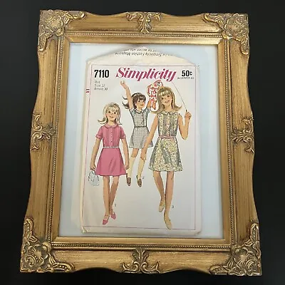 $10 • Buy Vintage 1960s Simplicity Girls Shirtwaist Dress Sewing Pattern 7110 12 CUT
