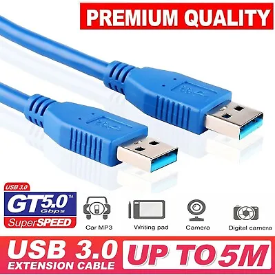 SuperSpeed USB 3.0 Male To Male Data Cable Extension Cord For Laptop PC Camera • $10.99