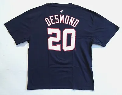 Ian Desmond #20 Washington Nationals  T-Shirt Jersey Blue Mens XXL Majestic • $6