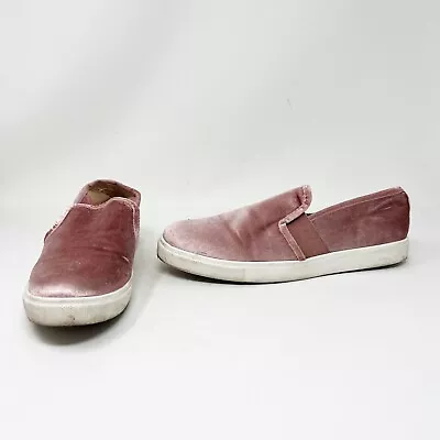 Steve Madden Evangel Blush Pink Velvet Velour Slip On Skater Flat Shoes 9.5 • $20