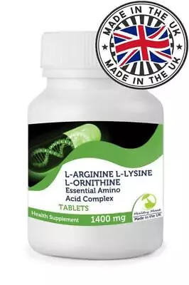 L-Arginine L-Lysine L-Ornithine Complex 1400mg 30 Tablets Health Supplements • £5.76