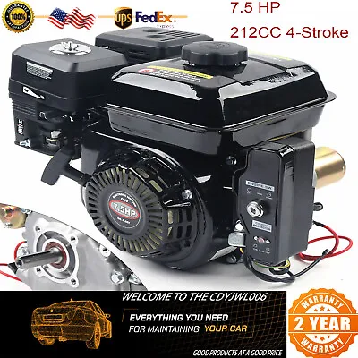 $161.50 • Buy 7.5 HP 212CC 4-Stroke Electric Start Horizontal Engine Go Kart Gas Engine Motor