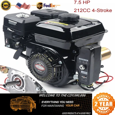 $161.50 • Buy 7.5 HP 212CC 4-Stroke Electric Start Horizontal Engine Go Kart Gas Engine Motor