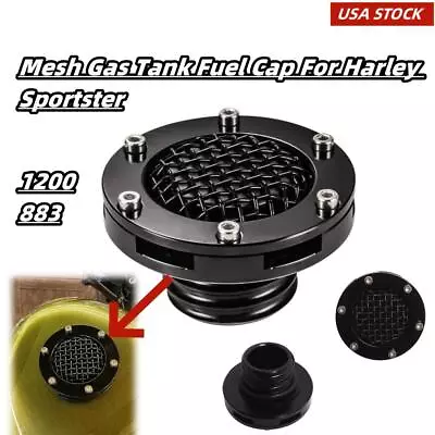 Motorcycle Aluminum Mesh Gas Tank Fuel Cap Cover For Harley Sportster 1200 883 • $24.18