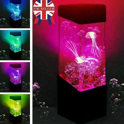 Jellyfish Aquarium Lamp Electric Fake Fish Tank LED Colour Changing Mood Light • £12.89