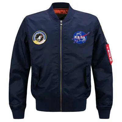 $35.99 • Buy New Mens Embroidered Nasa Jacket Us Military Army Flight Bomber Jacket