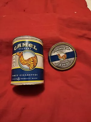 Vintage Camel 40 Cigarette Keg Metal Press Snap Top Lid Collector Tobacco Tin • $5