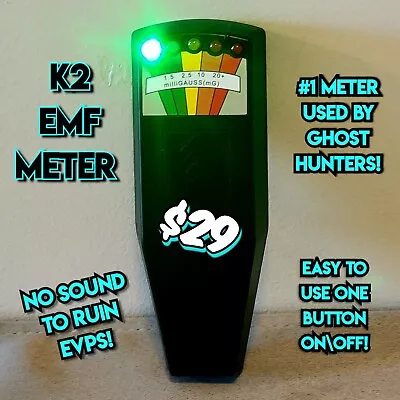 K2 EMF Meter - #1 Meter Used By Ghost Hunters! Colored LEDs Show EMF Levels • $29.99