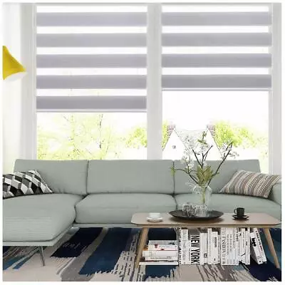 Horizontal Window Shade Blind Zebra Dual Roller Blinds CurtainsEasy To Install • $31.99