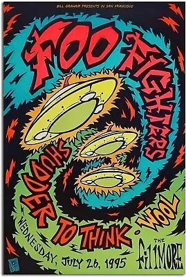 $59.99 • Buy Vintage Poster Concert From Foo Fighters San Francisco 1995 Canvas Art Picture