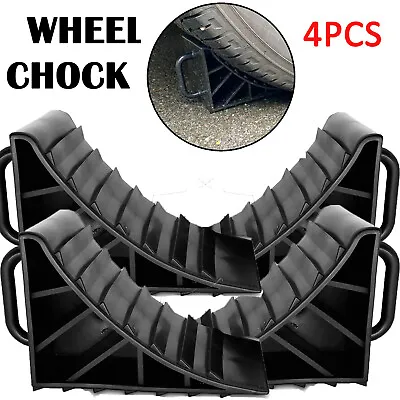 X4 Tire Stopper Wheel Chocks Blocks Heavy Duty  For Truck Car Rv Camper Trailer • $23.19