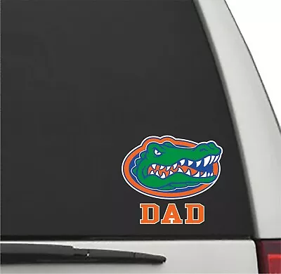 Florida Gators DAD In ORANGE  Block W/ Gator Head Vinyl Decal UF Sticker • $4.95