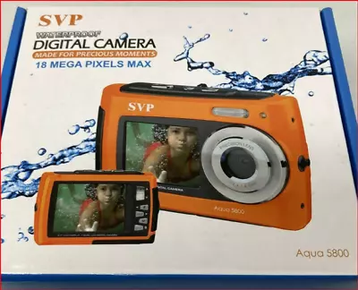 SVP Aqua 5800-A 18.0MP Dual Screen Waterproof Digital Camera Orange PreOwned NEW • $45