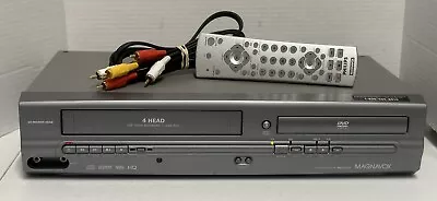 Magnavox MWD2205 VHS DVD Combo Player VCR Recorder W/ Remote AV Cables TESTED • $94.97