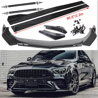 Carbon Fiber Front Bumper Lip Side Skirt/ Strut Rods For Mercedes-Benz W211 W212 • $149.99