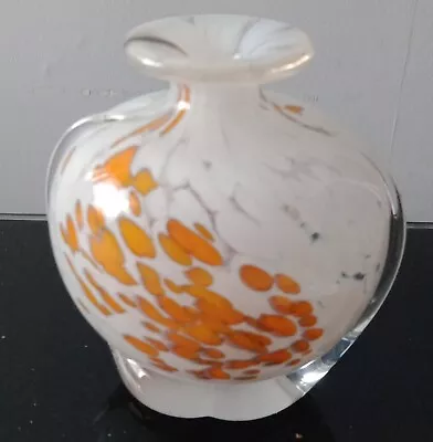 Vintage  Mdina   Splatter Art Glass Small  Vase Crafted In Malta. Vgc • £5