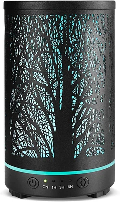 $82.90 • Buy Matte Black Metal Tree 200Ml Essential Oil Diffuser Aromatherapy Diffuser With I