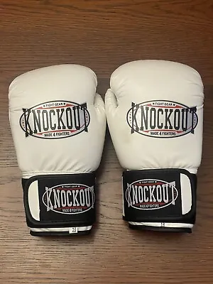 Knockout Fight Gear Made 4 Fighters White Boxing Gloves 12 Oz. • $25