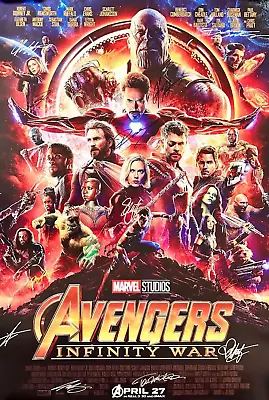 Signed Collectible  AVENGERS INFINITY WAR  Movie  Poster • $210