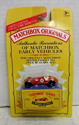 Red 1948 Maserati Matchbox Originals No. 52 Diecast Car 112823AST2 • $14.94