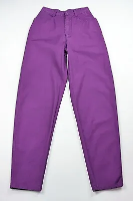 Vintage 80s Pants Esprit Purple High Waist Cotton Size Misses Size 3/4 • $26.95