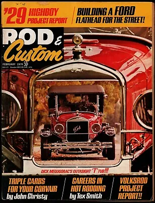 February 1970 Rod & Custom Magazine '29 Ford Highboy Project Volksrod • $6.40