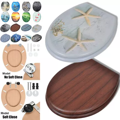 £51.43 • Buy Toilet Seat Resin MDF Novelty Design WC Seat Strong Hinges Soft Close Bathroom