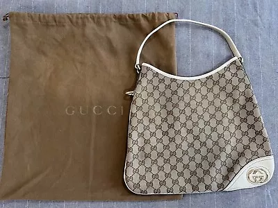 Gucci Nw Britt Hobo GG Canvas Medium Shoulder Hobo Handbag Vintage • $300