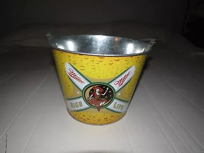 Vintage Miller High Life Metal Beer Ice Bucket Bar Pub Man Cave Patio • $39.99