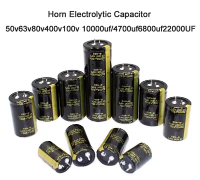 1pcs Horn Electrolytic Capacitor 50v63v80v400v100v 10000uf/4700uf6800uf22000UF • £2.40