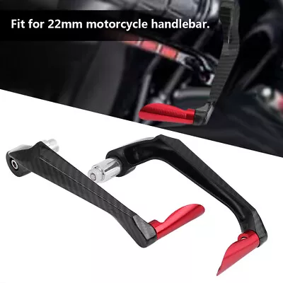 ・Red 1 Pair Of Carbon Fiber Motorcycle Brake Clutch Levers Handlebar Protect Gua • $18.33