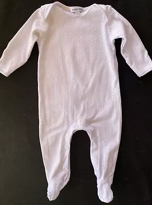 Baby Boys MAGNOLIA BABY White Blue Dot Footed Sleeper 3m Pajamas Pima Onepiece • $14.50